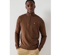Lyle & Scott Loopback Quarter Zip Sweat Top, Brown, Size S, Men Brown