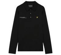 Lyle & Scott Lyle Scott Jet Black Plain Long Sleeved Polo Shirt - M