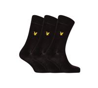 Lyle & Scott male 3pk Cotton Rich Socks - one size - Black, Black