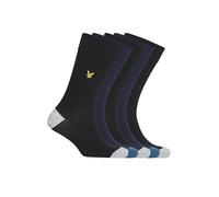 Lyle & Scott Men’s Graham 5 Pack Soft Touch Cotton Dress Socks Size UK 7-11 (UK, Alpha, One Size, Regular, Regular, Black/Peacoat)