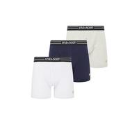 Lyle & Scott Men’s Lewis 3 Pack Cotton Trunk Boxer Shorts - Comfortable Stretch Fabric with Branded Elasticated Waistband (UK, Alpha, XL, Regular, Regular, Bright White/Light Grey Marl/Peacoat)