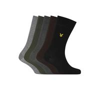 Lyle & Scott Men’s Liam Premium Dress Socks 5 Pack - with Embroidered Golden Eagle Logo UK 7-11 (UK, Alpha, One Size, Regular, Regular, Black/Grey Marl/Beetle/Chocolate)