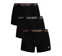 Lyle & Scott Men's 3 Pack Barclay Trunks, Black (Orange/Grey/Pink), S