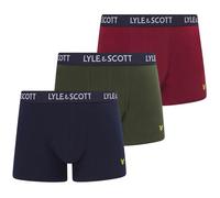 Lyle & Scott Mens 3 Pack Boxer Briefs Barclay (UK, Alpha, L, Regular, Regular, Ruby Red/Peacoat Navy/Ivy Green)