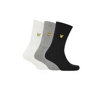 Lyle & Scott Men's 3 Pack Hamilton Premium Socks, Black/Grey Marl/White, One Size