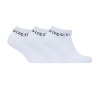 Lyle & Scott Mens 3 Pack of Ankle Socks in White Polycotton - Size UK 7-11