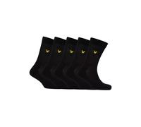 Lyle & Scott Men's 5 Pack Camdyn Sport Socks - Soft Cotton Blend, Black