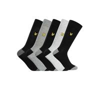 Lyle & Scott Men's 5 Pack Graham Premium Socks, Black/Grey Marl/Light Grey Marl/Dark Grey Marl, One Size