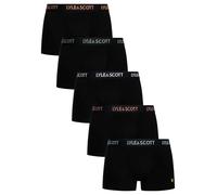 Lyle & Scott Men’s Miller 5 Pack Cotton Trunk Boxer Shorts - Comfortable Stretch Fabric with Branded Waistband (UK, Alpha, XXL, Regular, Regular, Black/Multi)