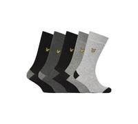 Lyle & Scott Men's 5 Pack Graham Premium Socks, Black/Grey Marl/Light Grey Marl/Dark Grey Marl, One Size