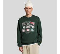 Lyle & Scott Mens And A Guide To Scotland Graphic Sweatshirt in Teal Cotton - Size Medium