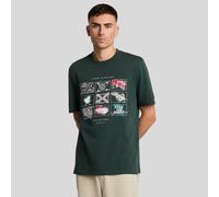 Lyle & Scott Mens And A Guide To Scotland Graphic T-Shirt in Green Cotton - Size Small