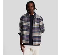 Lyle & Scott Mens And Check Flannel Overshirt in Navy - Size 2XL