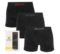 Lyle & Scott Mens And Devon 3 Pack Boxer Shorts in Black Polycotton - Size X-Large