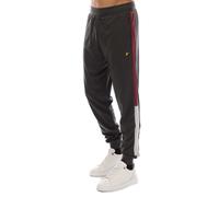 Lyle & Scott Mens And Fly Fleece Colour Block Tracksuit Bottoms in Grey Viscose - Size Medium