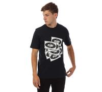 Lyle & Scott Mens And Football Sticker Graphic T-Shirt in Navy Cotton - Size Medium