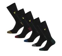 Lyle And Scott Vintage Mens Graham Five Pack Socks Black 7