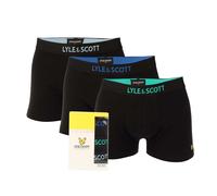 Lyle & Scott Mens And Nathan 3 Pack Boxer Shorts in Black Polycotton - Size Medium