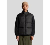 Lyle & Scott Mens And Neck Hybrid Zip Through Jumper in Black - Size 2XL