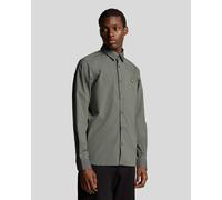 Lyle & Scott Mens Bamboo Long Sleeve Shirt - Dark Grey Viscose - Size Medium