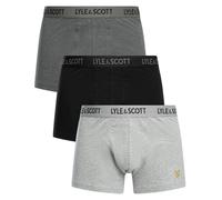Lyle & Scott Mens Barclay Boxer Trunks Dark Grey Marl / Grey / Black