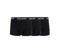 Lyle & Scott Barclay 3 Pack Mens Trunks - Black Cotton - Size Small