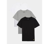 Lyle & Scott Mens Basic 3 Pack T-shirt - X044 Jet Black/Mid Grey Marl/White