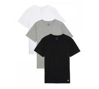 Lyle & Scott Mens Basic 3 Pack T-shirt - X044 Jet Black/Mid Grey Marl/White - X044 Jet Black/ Mid Grey Marl/ White - M