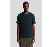 Lyle & Scott Men's Birdseye Half Tipped T-Shirt Dark Navy/ Ash Lilac | Size: 2XL Lyle & Scott Lilac 2XL