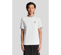 Lyle & Scott Men's Birdseye Half Tipped T-Shirt White/ Jet Black in Mono | Size: Medium Lyle & Scott Mono M