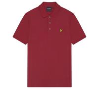 Lyle & Scott Mens Brand Chest Logo Burgundy Polo Shirt Cotton - Size Small