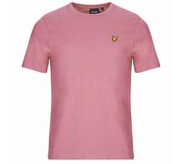 Lyle & Scott Mens Brand Chest Logo Palm Pink T-Shirt Cotton - Size Medium