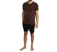 Lyle & Scott Men's Charlie Short Pyjama Set, Chocolate Brown/Black, L