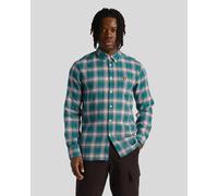 Lyle & Scott Mens Check Flannel Shirt in Green - Size Large