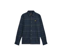 Lyle & Scott Men's Checked Flannel Shirt Dark Navy/ Tree Green in Navy | Size: Medium Lyle & Scott Navy M