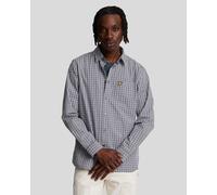 Lyle & Scott Mens Checked Gingham Shirt in Blue Cotton - Size Large
