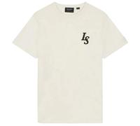 Lyle & Scott Mens Club Emblem Chalk T-Shirt - Cream Cotton - Size Medium