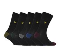 Lyle & Scott Mens Contrast Crew Socks (Pack of 5)7 UK-11 UK Black GT5991
