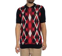 Lyle & Scott Men's Cotton Argyle Knitted Polo Shirt, Red