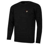 Lyle & Scott Mens Cotton Merino Crew Neck Sweater - Jet Black - XL
