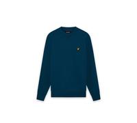Lyle & Scott Men's Cotton Merino Crew Neck Jumper Aegean Blue | Size: Large Lyle & Scott Blue L