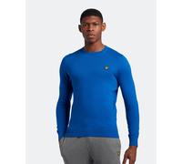 Lyle & Scott Mens Cotton Merino Crew Neck Jumper in Blue Wool - Size X-Small