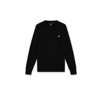 Lyle & Scott Men's Cotton Merino Crew Neck Jumper Jet Black | Size: Medium Lyle & Scott Black M