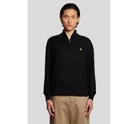 Lyle & Scott Men's Cotton Merino Quarter Zip Jumper Jet Black | Size: Large Lyle & Scott Black L