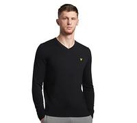 Lyle & Scott Mens Cotton Merino V Neck Sweater - Jet Black - M