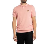 Cotton Short Sleeve Knitted Polo Shirt Pink Grapefruit M