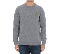 Lyle & Scott Men's Crew Neck Lambswool Blend Jumper Regular Fit Plain Crew Neck Long Sleeve Jumper, Grey (Mid Grey Marl T28), Medium (Manufacturer Size:M)