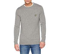 Lyle & Scott Men's Crew Neck Lambswool Blend Jumper Regular Fit Plain Crew Neck Long Sleeve Jumper, Grey (Mid Grey Marl T28), X-Small (Manufacturer Size:XS)