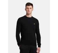 Lyle & Scott Mens Crew Neck Lambswool Jumper in Black - Size Small