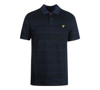 Lyle & Scott Mens Dark Navy Blue Grid Polo Shirt Cotton - Size 2XL